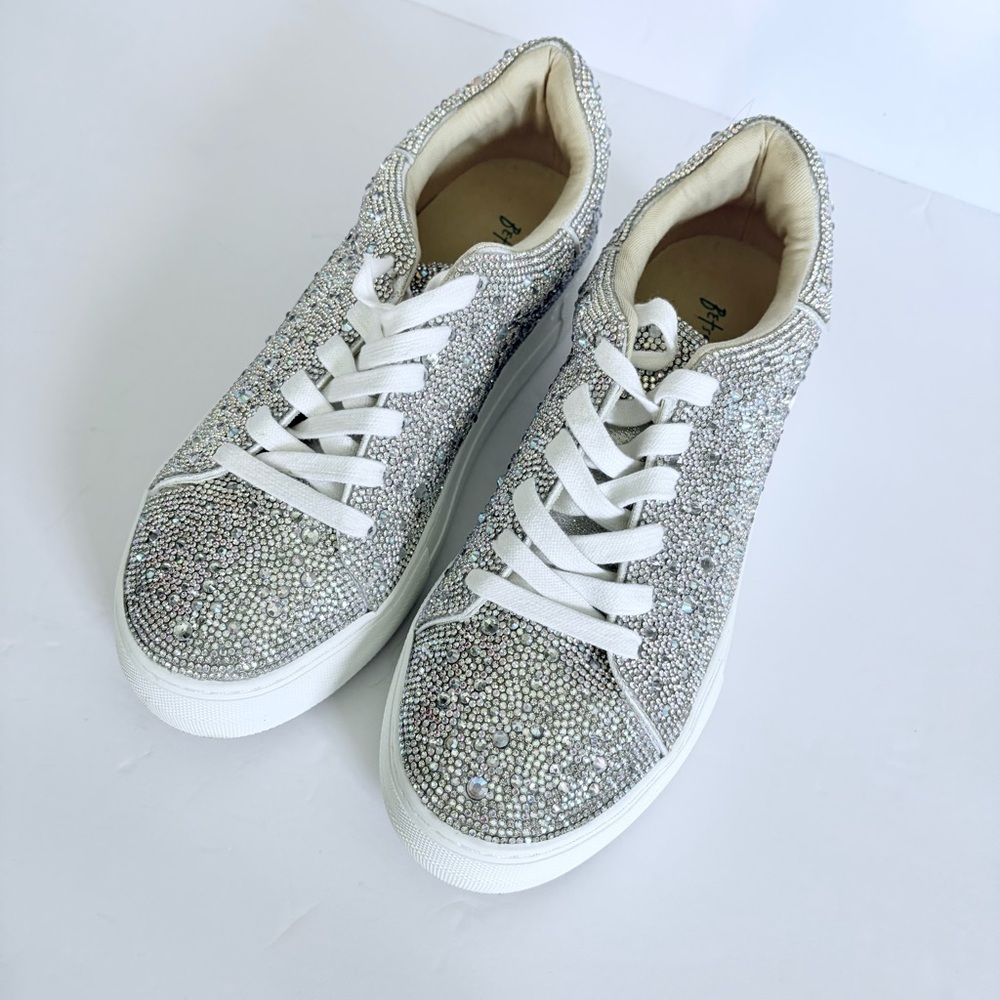 Betsey Johnson Crystal / Rhinestone Sneakers Size 8.5 - Picture 2 of 9